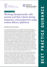 Working therapeutically with parents and their infants during pregnancy and postpartum using remote delivery platforms